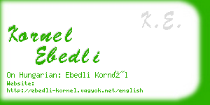 kornel ebedli business card